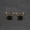 Rigards x ZIGGY CHEN RG1943ZC Titanium Magnetic Clip-On Sunglasses. RG-RG1943ZC-GDJTTMQTJB. Antique gold & titanium frame. Titanium frame with transparent lenses and bronze gradient lenses.